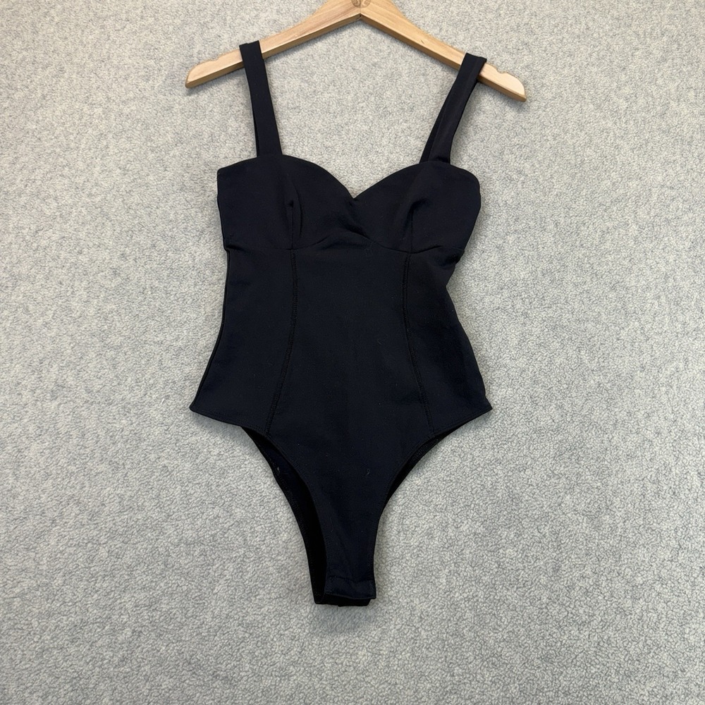 Zara Women's Corset Bodysuit Black Sweetheart Neck Structured Size S
